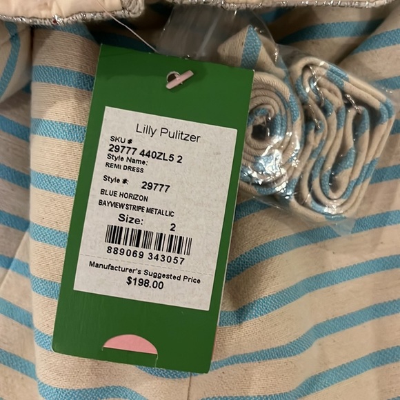 NWT Lilly Pulitzer Bayview stripe strapless dress Sz 2 - Picture 8 of 8